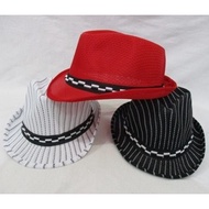 Panama Striped Fedora Hat (Flip Floppy Beach Hat for/ Kids Summer Hat)