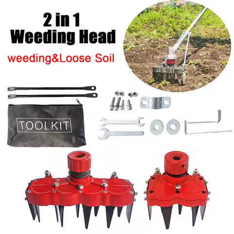 2 in 1 Weeding Wheels Weeder Accessories Gardening Farm Orchard Hoeing Heavey Weeding Head Grass Rem