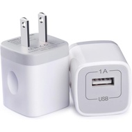 USB Wall Charger,5V 1A Power Adapter,2Pack Fast Charging Block Charger Box Single Port Outlet Plug f