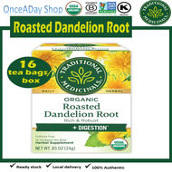 Traditional Medicinals Organic Roasted Dandelion Root Tea Caffeine Free 16 Wrapped Tea Bags 0.85oz (