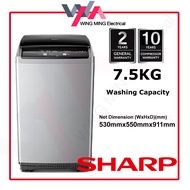 SHARP 7.5KG Top Load Washer Machine (ES721X)  Washing Machine/Mesin Basuh Auto/洗衣机