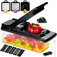 Vegetable Chopper and Cutter - 13 in 1 Veggie Dicer With Container, Onion, Salad, Food Chopper - Bla