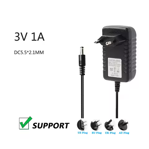 British Plug 3V 1A Power Adapter 0.5A Switching Power Supply 1000Ma DC Stabilized British Standard P
