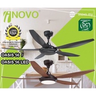 Inovo Celing Fan 56" / DC Motor / With / Without LED Lighting / 5 Blades / Kipas Siling - Oasis 56 , Oasis 56 LED