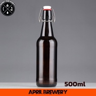 ขวดแก้วสีชา ฝาสวิงแคป ขวดแก้ว สวิงท็อป Amber Glass Swing Top Bottle with Stopper 330ml / 500ml / 100