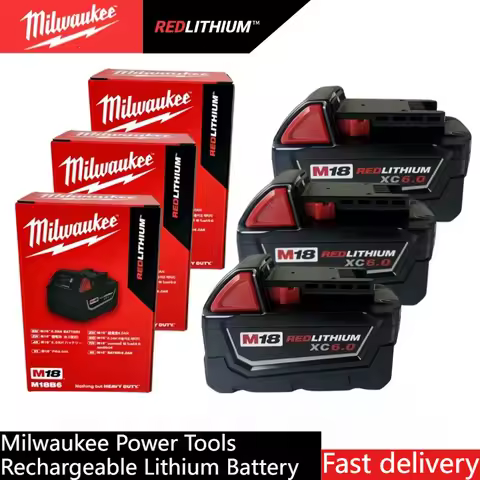 100% Original M18 Milwaukee 6000mAh 18V Battery M18B6 M18B5 Suitable for Milwaukee Power Tools Recha