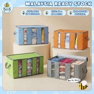 65L Foldable Storage Box Large Capacity Wardrobe Bamboo Carbon Storage Box Clothes Organizer Dustpro