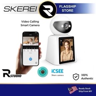 SKEREI V380 ICsee Apps Video Calling Smart Camera CCTV Indoor LCD Screen,1-Key Video Call, Two-Way V