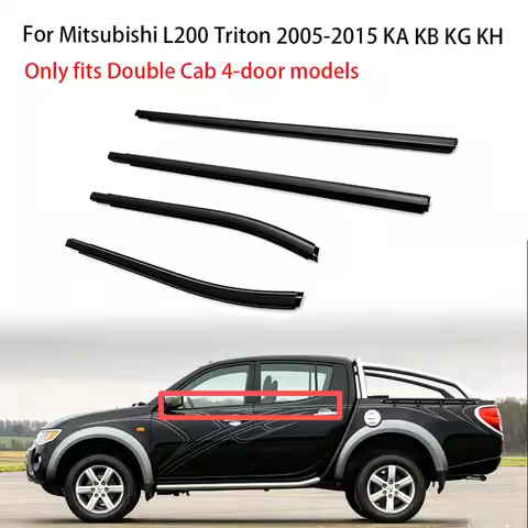 4Pcs Window Moulding Trim For Mitsubishi L200 Triton 2005-2015 KA KB KG KH Weatherstrip Seal Side Do