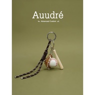 จี้กระเป๋าผูกกุญแจเบสบอลสไตล์ Auudre พร้อมสายป้องกันรอยยับ ทรงกลม เหมาะสำหรับทั้งชายและหญิง ตกแต่งด้