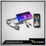 COOLMOON MUSIC ARGB CONTROLLER 6PIN ARGB FAN HUB WITH WIRELESS REMOTE CONTROL (MOLEX POWERED)