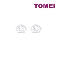 TOMEI Crown Earrings, White Gold 585