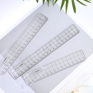 [Ready Stock] Simple Muji Style Ruler Transparent Square Acrylic Plastic Ruler Student Exam Scale Set Ruler