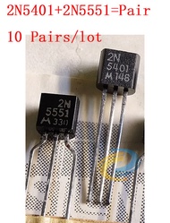 10 cặp/lô 2n5401 2n5551 5401 5551 Mot chân đồng