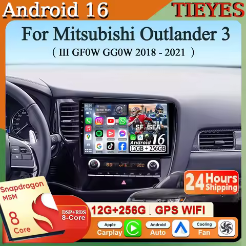 Android 16 Carplay&Auto Car Radio Navigation Multimedia Stereo Player QLED GPS For Mitsubishi Outlan