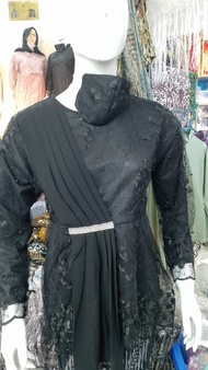 RR Kebaya Modern Wanita//Kebaya Brukat Modern 2022 Model Baru//Setelan Kebaya Brokat Hitam//Setelan 