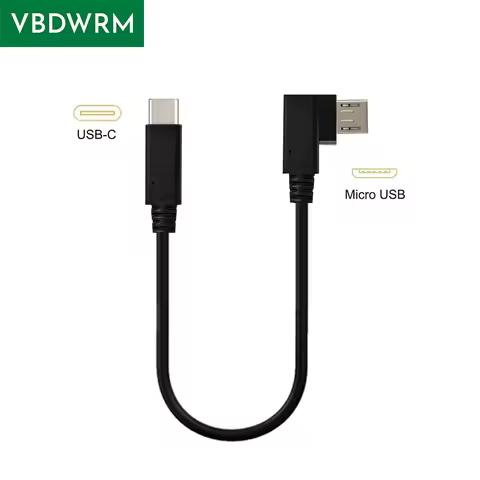 Angled USB C to Micro USB Cable Short USB Type C to Micro USB OTG power Sync cable USB-C to Micro US
