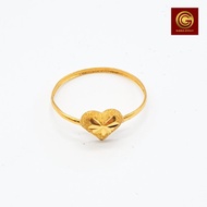GGOLD แหวนทอง96.5%แท้ 0.6 กรัม ลายหัวใจ-เพชรตัด [G-00546]
