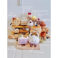 Jellycat Dessert Collection Coffee French Fries Hamburgers Waffles Taco Toast Macarons Plushie Toys 