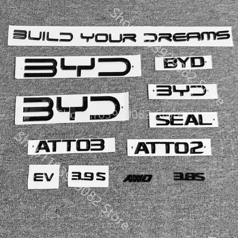 Applicable to BYD overseas car logo ATTO3, blackened tail logo SEAL, rear logo Seal, front logo ATTO