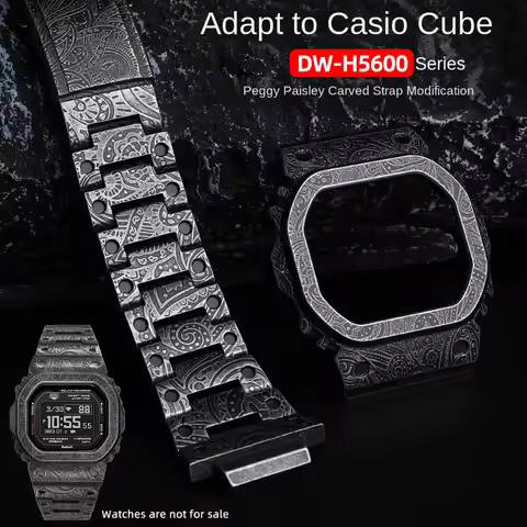 Retro Paisley Pattern Stainless steel Mod Kit For Casio G-SHOCK 3516 DW-H5600MB-1 DW H5600 Modified 