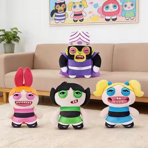 Fuggler with Powerpuff Girls Original Ugly Teeth Monster Plush Toys Blossom Bubbles Buttercup ChuChu