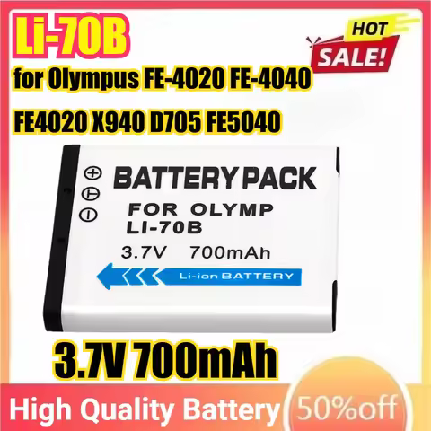 Li-70B Li 70B Li70B 3.7V 700mAh Camera Battery for Olympus FE-4020 FE-4040 FE4020 X940 D705 FE5040 D