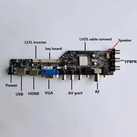 DVB-T DVB-C 3663 TV Monitor Kit for LP156WH3-(TL)(S1) LP156WH3-TLS1 LCD LED Screen HDMI+VGA+USB+TV C