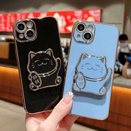 Soft Case For SAMSUNG A13 4G A32 5G Case Plating Luxury Hockey Cat Ring Premium Case