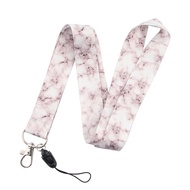 12Pcs Marble Cell Phone Straps Lanyard For Key Chain Neck Strap ID Card Badge Holder Hang Rope Webbing Ribbon Mobile Accessories