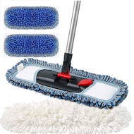 CLEANHOME Microfiber Floor Hardwood Mop with 4 Washable Pads,Professional Dust Wet Mop ,Flat Mop for