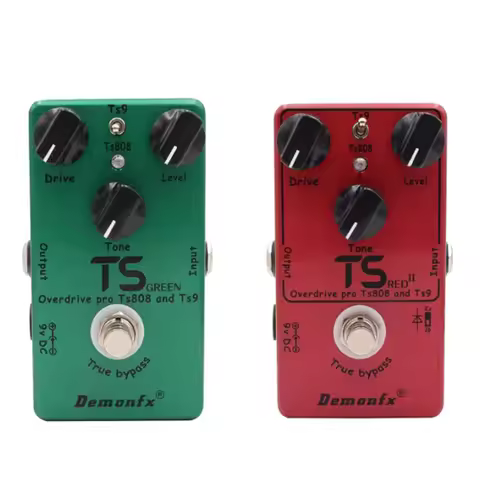 Demonfx TS GREEN TS RED I 2 in 1 Overdrive Booster Pedal United together the classic TS9 and TS808, 