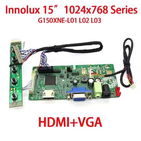 For 15 inch G150XNE-L01 L02 L03 1024x768 1ch 8bit 20pins 1.25mm LVDS Cable DVI HDMI VGA LCD industri