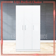 LL PERFECT 2 &amp; 3 Doors Wooden Wardrobe with Hanging Rod and Compartment / Cabinet / Almari Baju / Almari Pakaian / 2和3门木制衣柜 / 橱柜