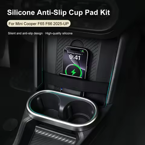 Door Silicone Slot Pad For Mini Cooper JCW F65 F66 Silicone Car Water Cup Holder Storage Mat Wireles