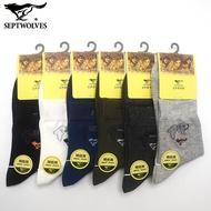 Stoking sekolah hi Seven Wolf Socks 21279 Men's Cotton Socks Spring Summer Mid-Tube Socks Sweat-Abso