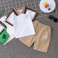 Dorila 80-130 Baby Boys Girls Short-sleeved POLO Shirt Set Uniform Two-piece Set for 0-7 Yrs Old