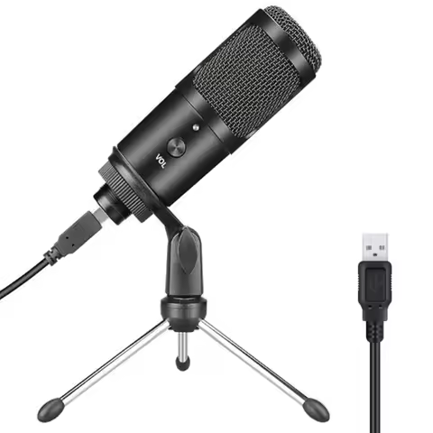 K669 Record RGB Condenser Microphone for iPhone Android Laptop Computer Windows Cardioid Game Studio