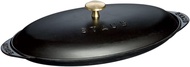 Staub Cast Iron 14.5-inch x 8-inch Covered Fish Pan - Matte Black, Made in France