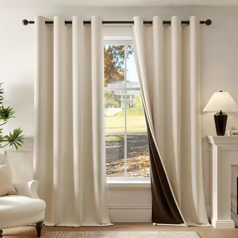 1pc or 2pc Blackout Curtains for Bedroom 84 Inch Long Thermal Insulation Noise Reduction Drapes Pers