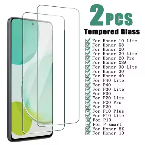 2Pcs Tempered Glass for Huawei P40 P30 P20 P10 Pro Lite P Smart Z Screen Protector for Honor 10 20 3