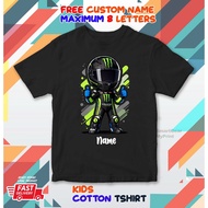 Monster Design Kids Cotton T-shirt with FREE Custom Name Maximum 8 Letters