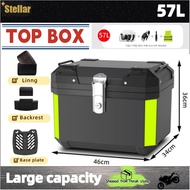 Top Box Motorcycle ABS 57L Waterproof Premium Box Accessories Box Motor Motorcycle Kotak 57L摩托车收纳箱
