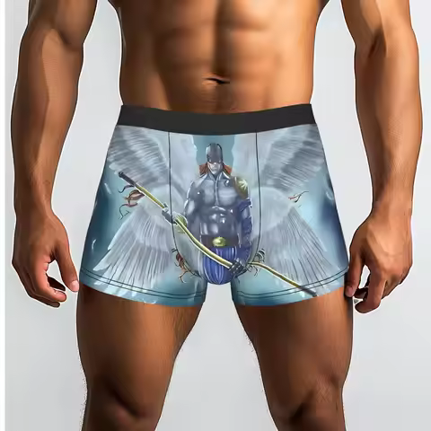 Angemon Bandai Digimon Underpants Breathbale Panties Men's Underwear Ventilate Shorts Boxer Briefs