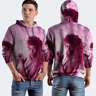 Whitney Houston Singer Fullprint Hoodie Jacket, Polyester Jersey Material