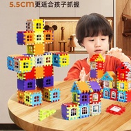 12.9 Children Build House Building Blocks Assembling Toys To Year Old Boys Large Particles