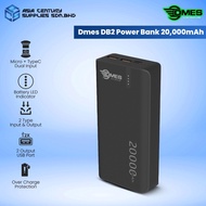 DMES DB2 2.4A 20000mAh Dual USB Output Type C and Micro USB Input Fast Charging Powerbank, Over Charge Protection