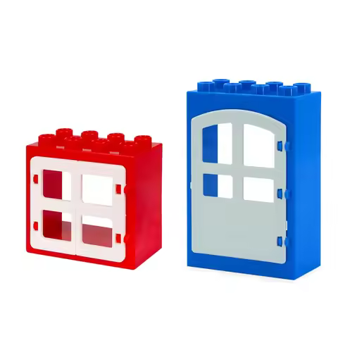 Large Brick Windows/door 2pcs DIY Classic Education Building Blocks Compatible With lego Duplo Brick
