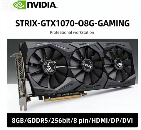 ASUS NVIDIA GTX 1070 STRIX-GTX1070-O8G-GAMING 8GB GDDR5 256bit graphics card For PCI-E 3.0 HDMI DVI 