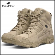 Fuguiniao Men Hiking Climbing Shoes  Professional Waterproof Hiking Boots Tactical Camping Mountain Sports Sneaker（Free shipping）